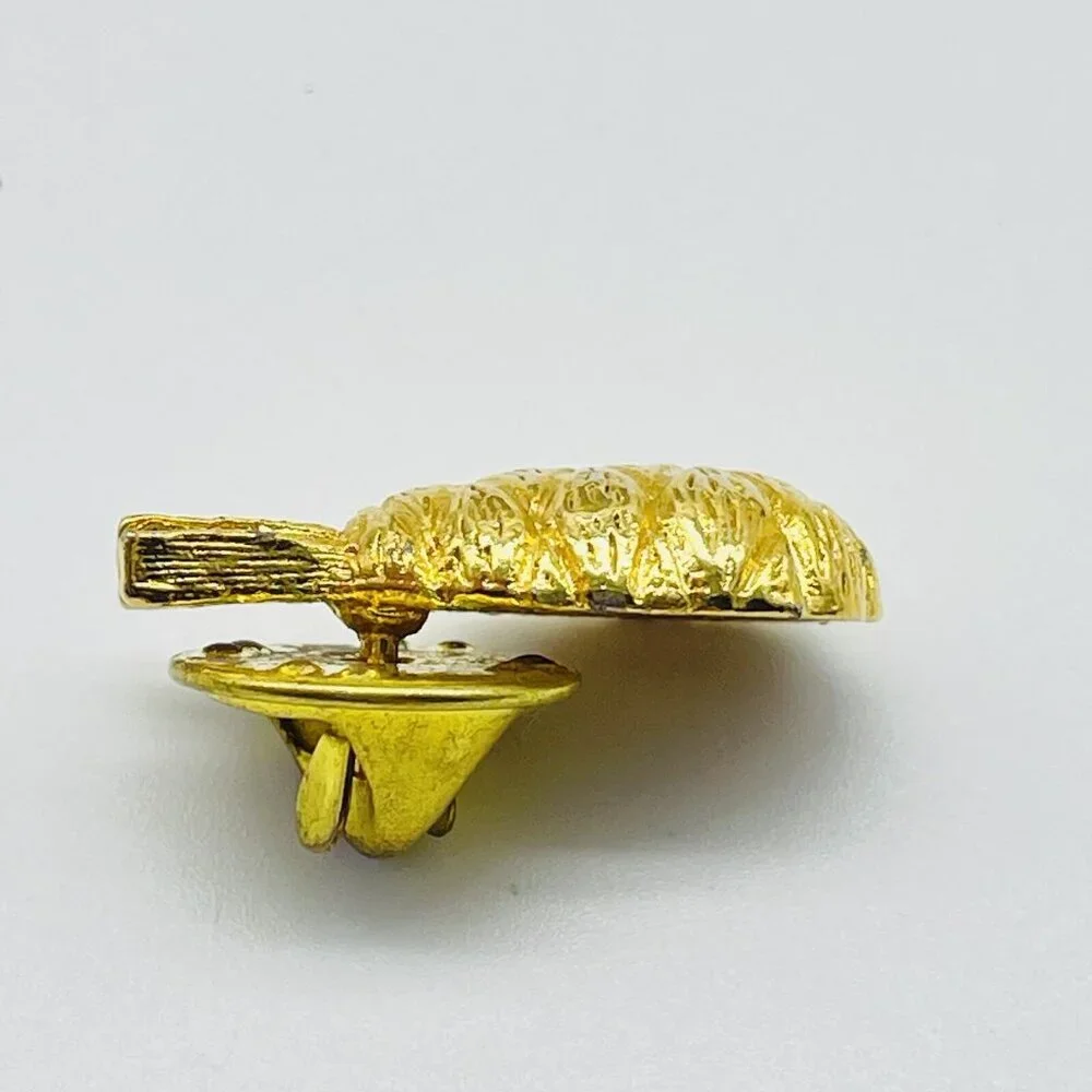 Vintage Gold Tone Pineapple Tie Tack Lapel Pin Welcome Hostess Host